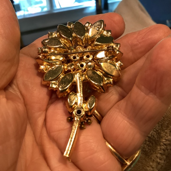 VINTAGE 1950’S  JULIANA CLEAR CRYSTAL RHINESTONE Brooch ARTICULATED MOMS - Picture 9 of 10